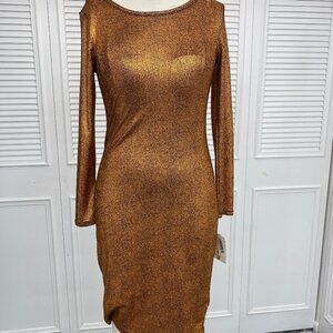 Dance LULA ROE SZ S-M Copper Sheath Sparkling Cocktail Party Dress